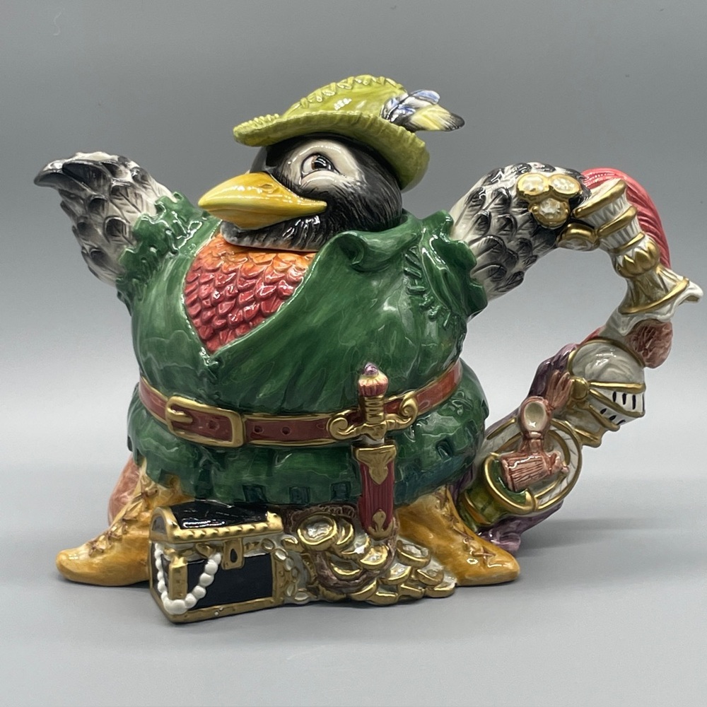 Fitz and Floyd Birdbrains Collect Robin Hood Pirate Bird Teapot